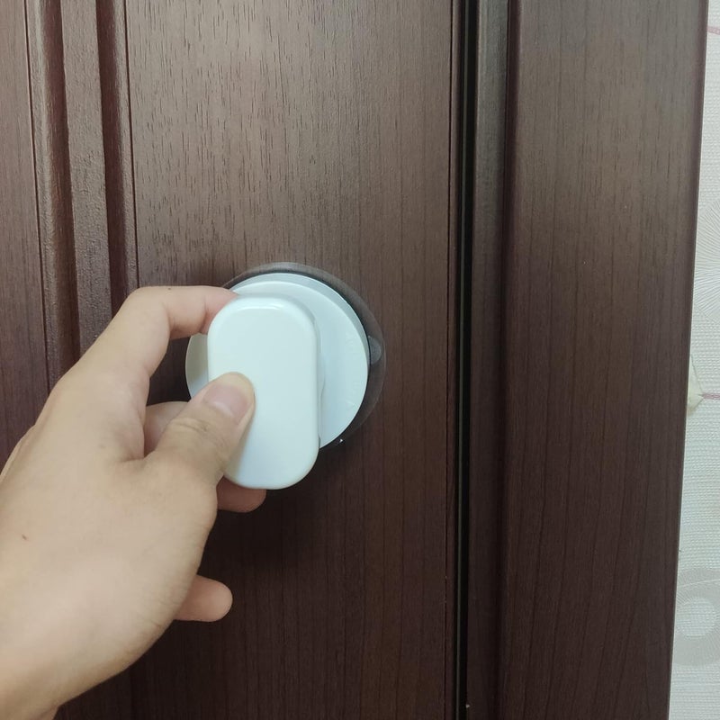 Renyqatt Small Handle for Glass Door and Window, Suction Cup Handles for Sliding Doors, Non-Marking Drawer Grab Bars Cabinet Pulls, Bathroom and Toilet Lid Handle (White) - Image 1